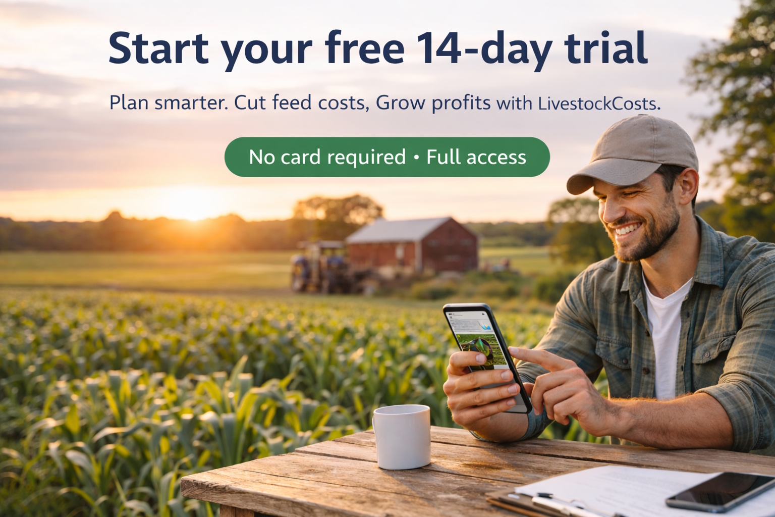 Farmer using LivestockCosts platform